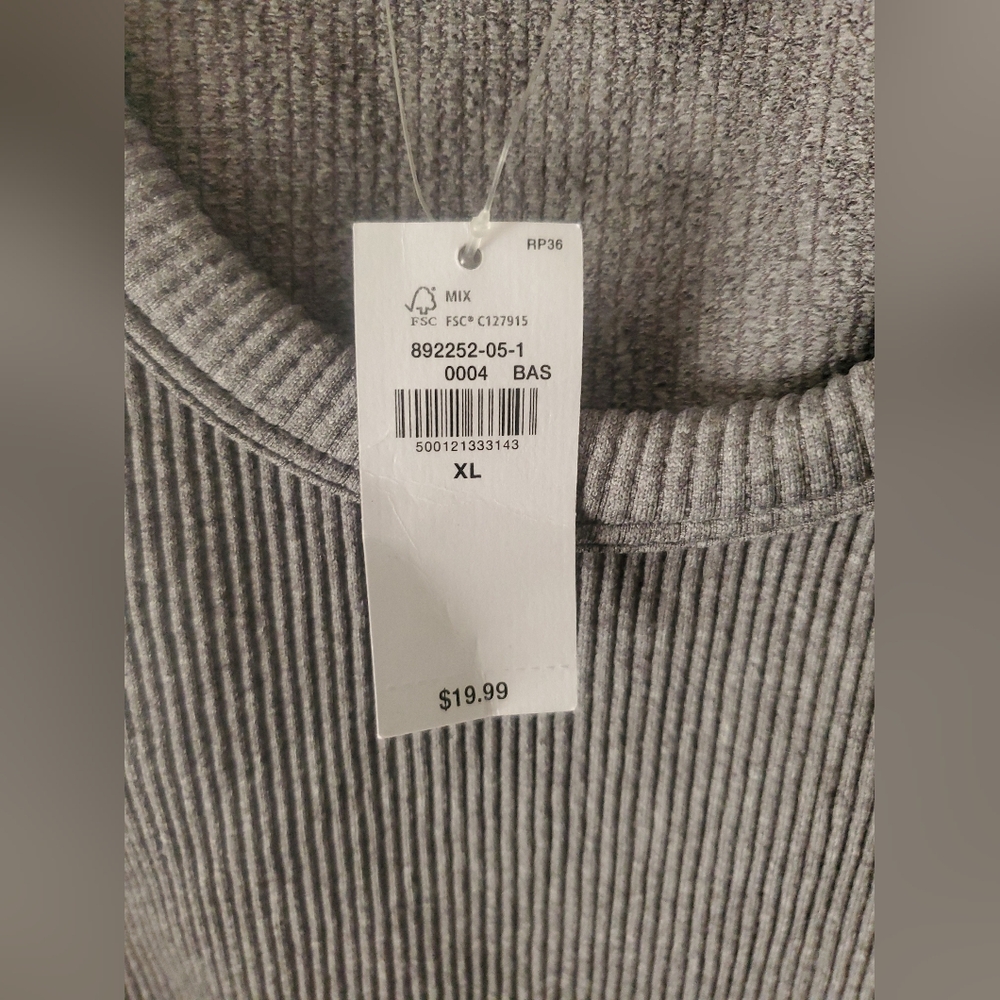 Gray Ribbed Tank Top - Picture 2 of 3